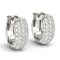 14K White Gold Diamond Huggie Earrings 1.00 ct