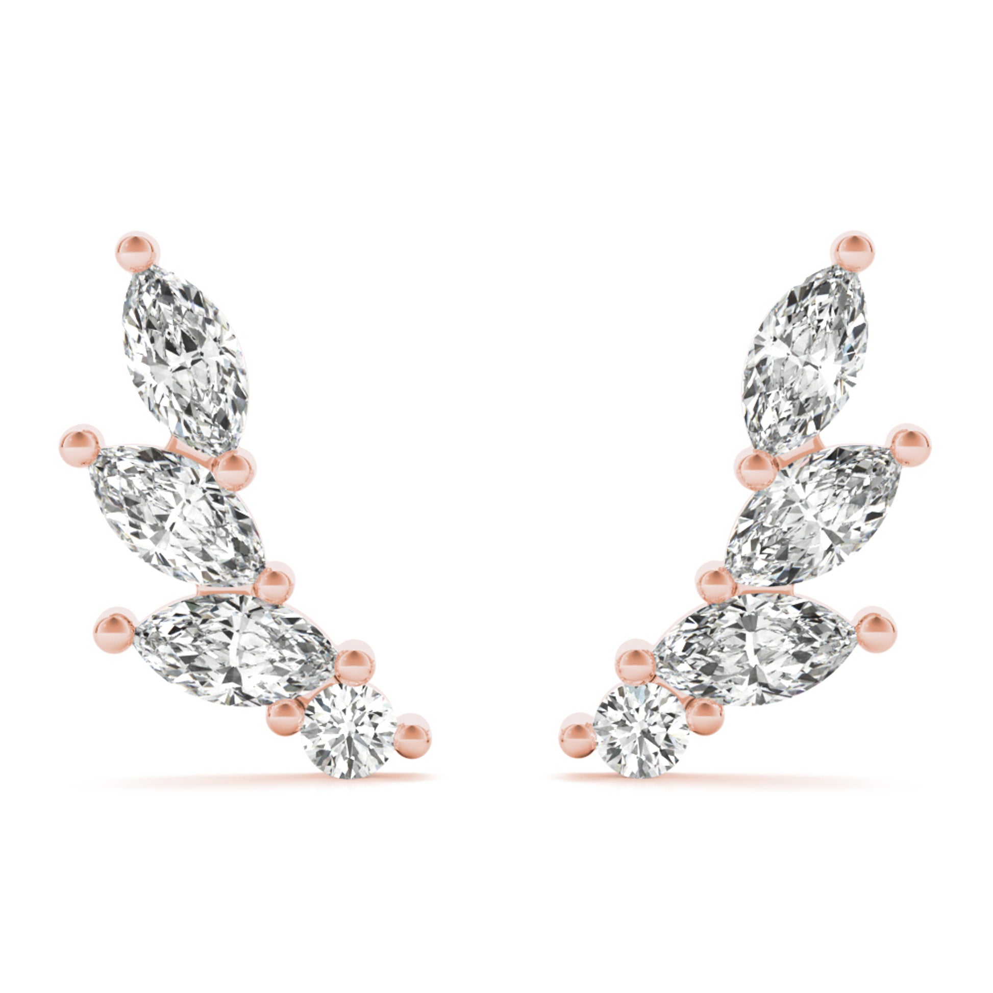 14K 1/2 CTW Natural Diamond Ear Climbers