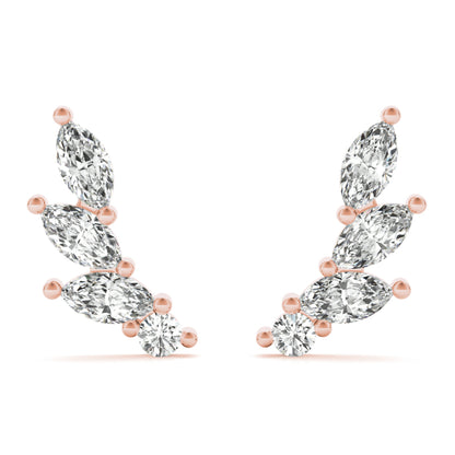 14K 1/2 CTW Natural Diamond Ear Climbers