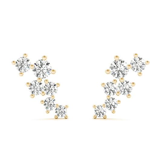 Elegant 14K Diamond Ear Climbers - 1/4 CTW Sparkling Earrings