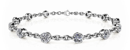 Diamond Link Bracelet 3.00 CT 14K White Gold