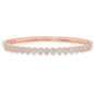 14k Rose Gold High Polished Diamond Bangle 7" 2.00 CTW