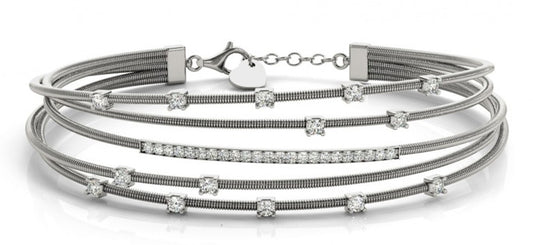 Modern Diamond Bracelet in 14k White Gold 0.65 Ctw