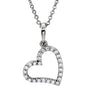 14kt White Gold 0.16 CTW Diamond Hanging Heart Necklace 17.9mm x 11.2mm