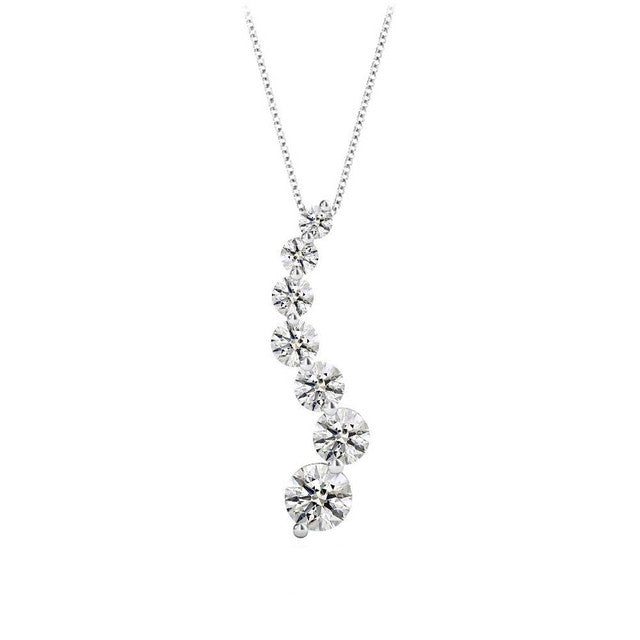 A 1.00 Carat Diamond Curved Journey Pendant