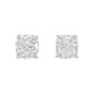 18k White Gold 1.50 TDW Cushion Cut Diamond Solitaire Stud Earrings