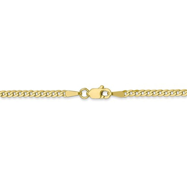 10k Gold 2.2mm Flat Curb Chain 20 Inches