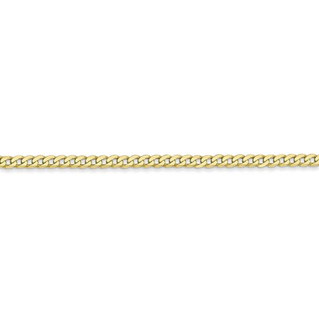 10k Gold 2.2mm Flat Curb Chain 20 Inches