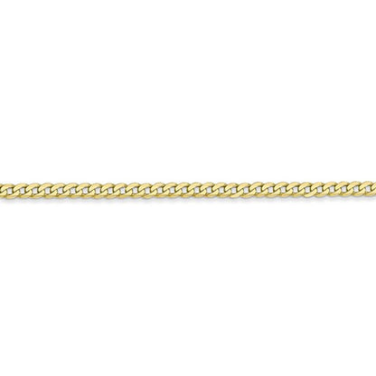 10k Gold 2.2mm Flat Curb Chain 20 Inches