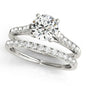 14k White Gold 3/4 Carat Round cut Engagement Ring Set