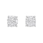 18k White Gold 1.50 TDW Cushion Cut Diamond Solitaire Stud Earrings