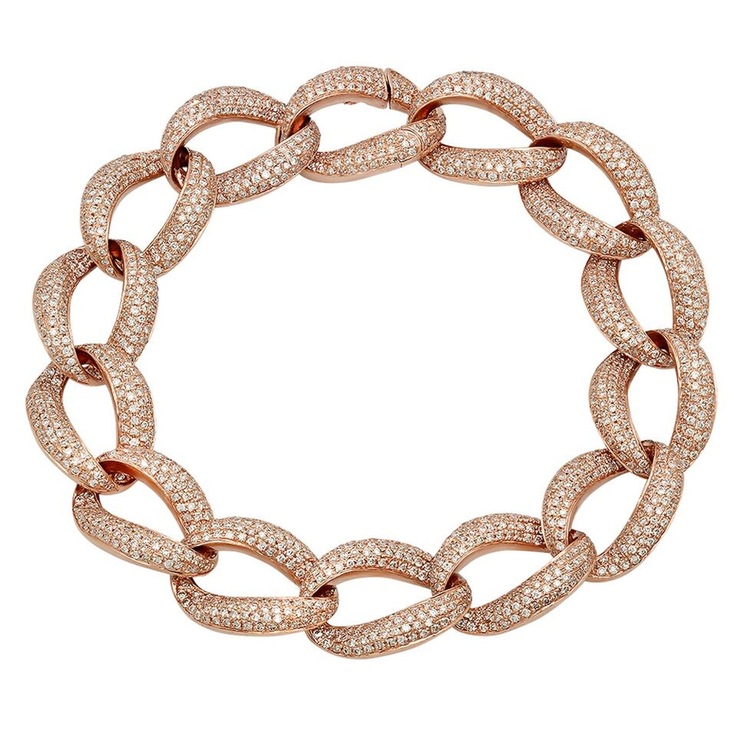 Exquisite 4.5 Ctw Rose Gold Diamond Link Bracelet