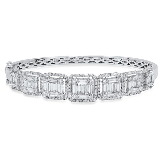 18K White Gold Diamond Bangle