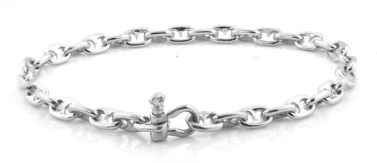 14K White Gold 5mm Anchor Bracelet